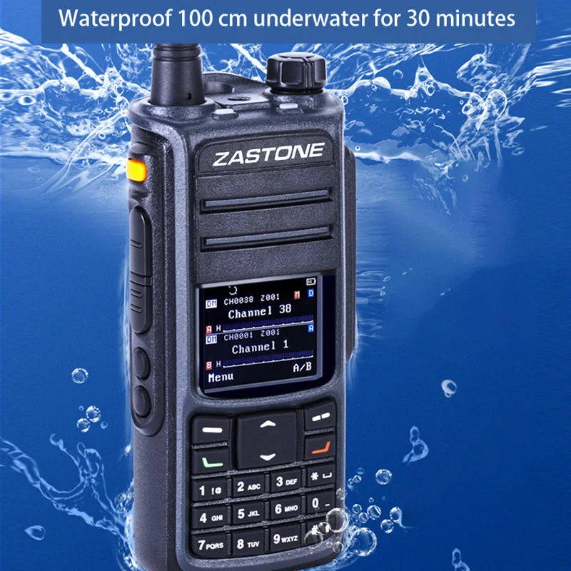ZASTONE UV008 DMR Digital Radio With AES256 Encryption IP67 Waterproof Function VHF UHF 10W GPS Walkie Talkie Long Range