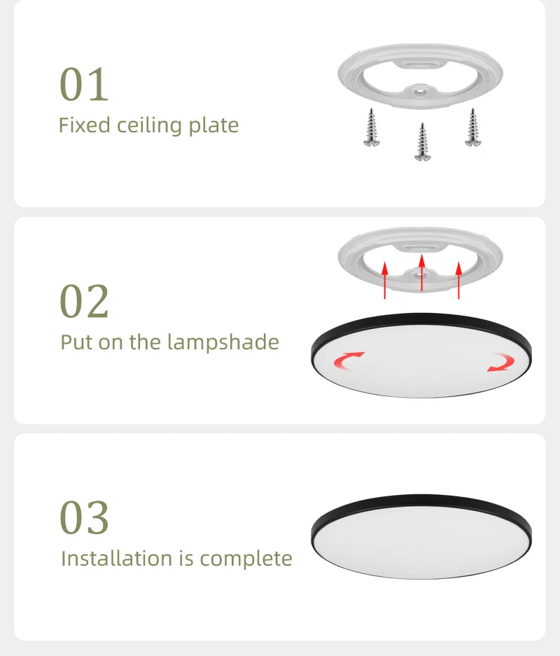 LED Ceiling Lamp 15W~50W Kitchen Light Fixture Bedroom Corridor Lustre Plat Led Lights Living Room Decor 220V Ceiling Chandelier