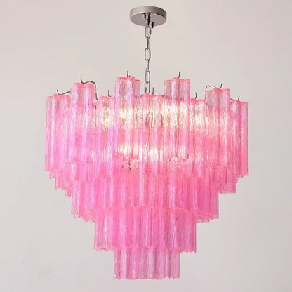 Designer Murano Ceiling Chandeliers Pink Colorful Glass LED Hanging Pendant Lights for Living Dining Room Bar Villa Art Lighting