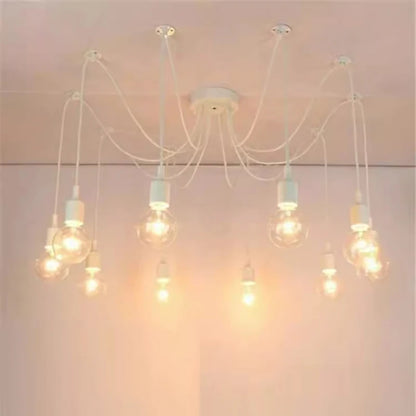 DIY Spider Lights Vintage Chandelier Edison Industrial Hanging Lamp Ceiling Multiple Pendant Light Kitchen Farmhouse Living Room
