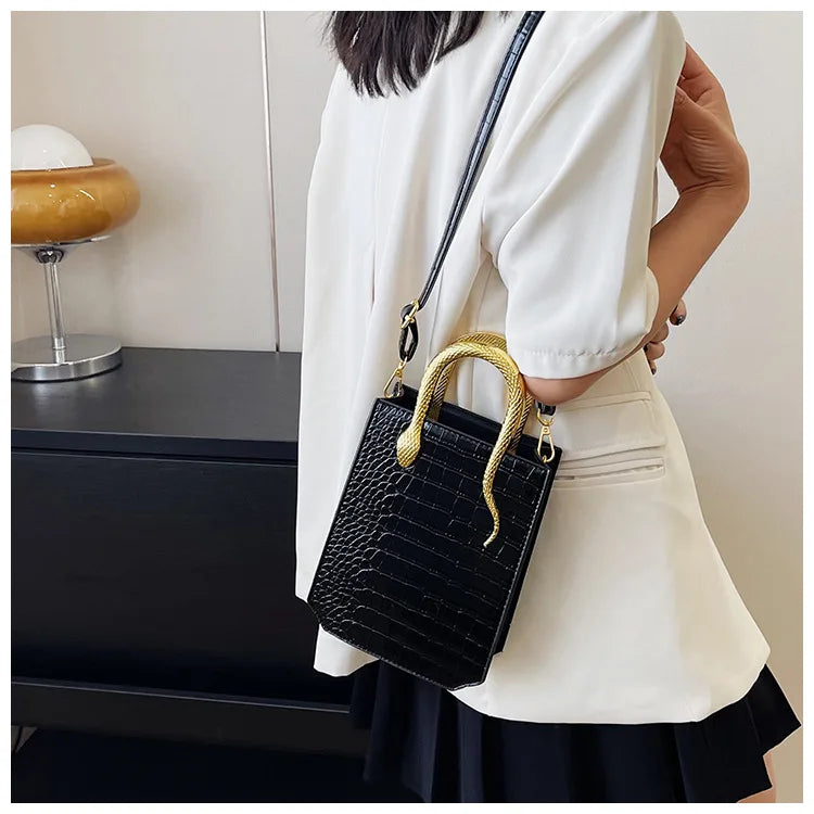 Stone Patterned Handbag for Women Glossy Purse and Handbags Crossbody Bags for Women Tote Bag PU Designer Bag Сумка Женская 2024