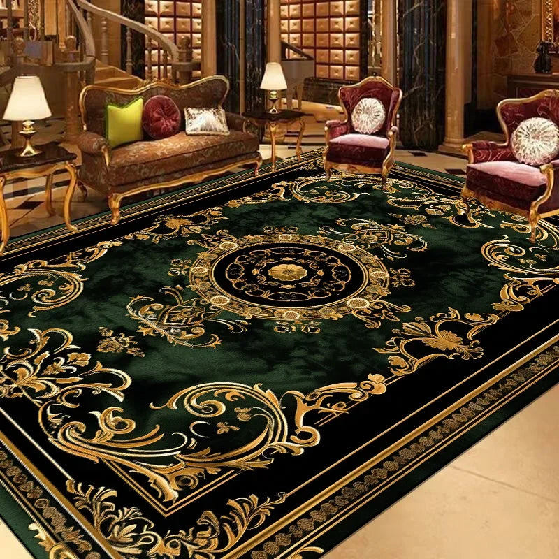 European Large Size Carpet Living Room Decoration Luxury Floor Mats Non-slip Bedroom Rugs Washable Lounge Computer Chair Mat