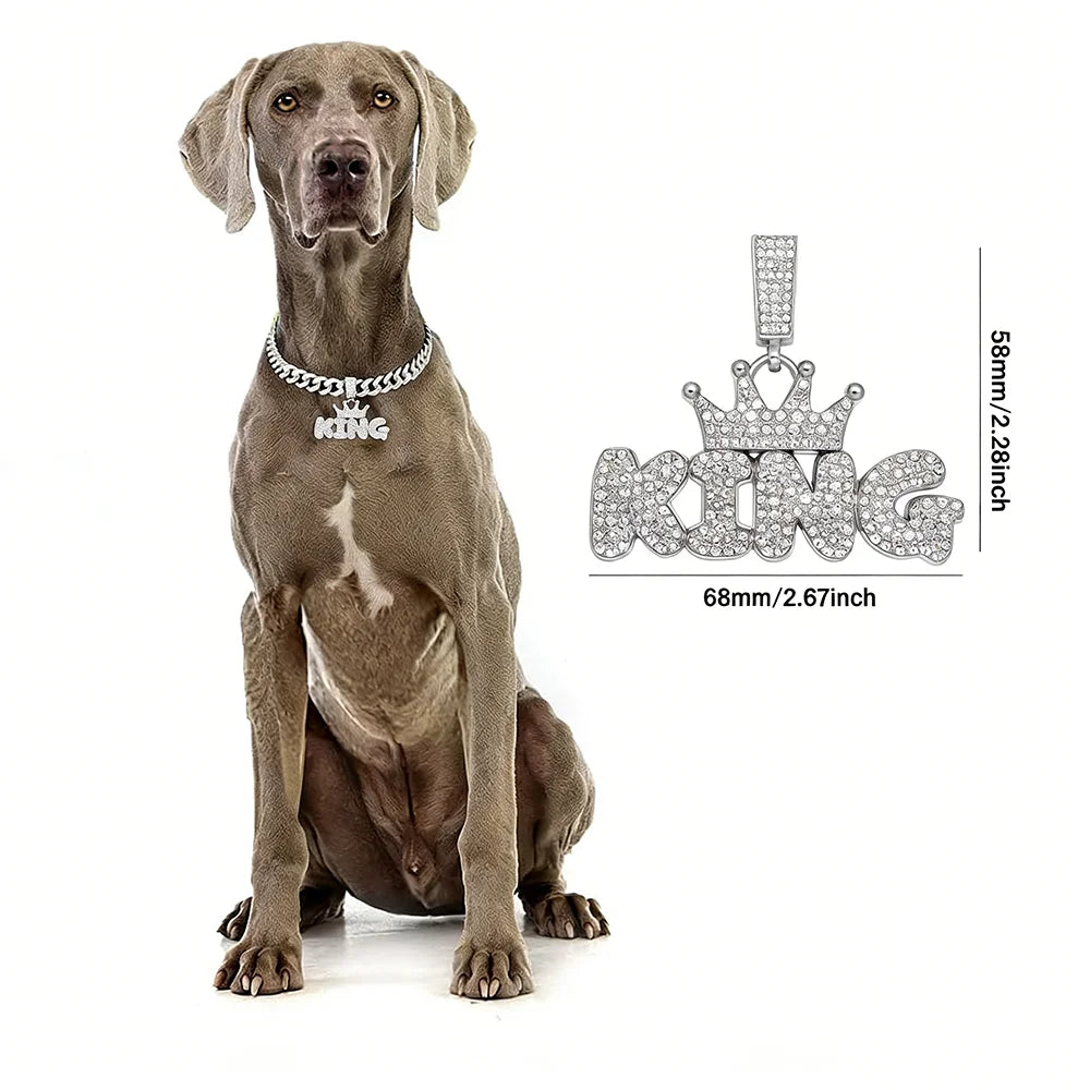 Cuban Dog Chain, Alloy Pet Dog Collar, Gold Necklace for Small to Large Dogs CEO BOSS Luxury Pendant Jewelry Accessory 2026 NEW