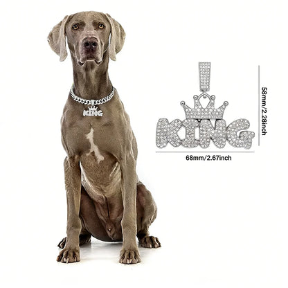Cuban Dog Chain, Alloy Pet Dog Collar, Gold Necklace for Small to Large Dogs CEO BOSS Luxury Pendant Jewelry Accessory 2026 NEW