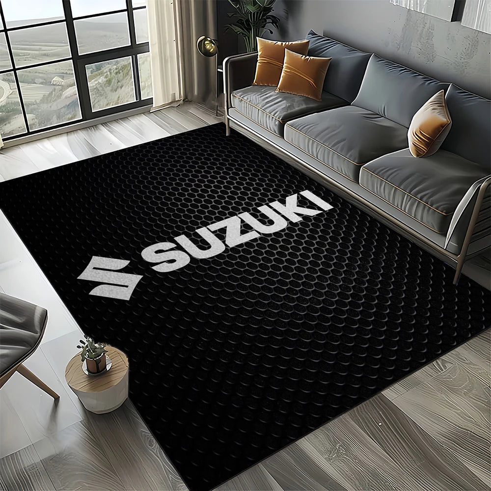 2025 Racing Car S-SUZUKI Logo Motorcycle Carpet Rug for Bedroom Living Room Home Sofa Decoration,kids Play Decor Floor Mat Gift