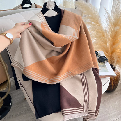 2025 Luxury Winter Cashmere Scarf Women New Design Warm Pashmina Blanket Poncho Scarves Female Print Shawl Thick Foulard Bufanda