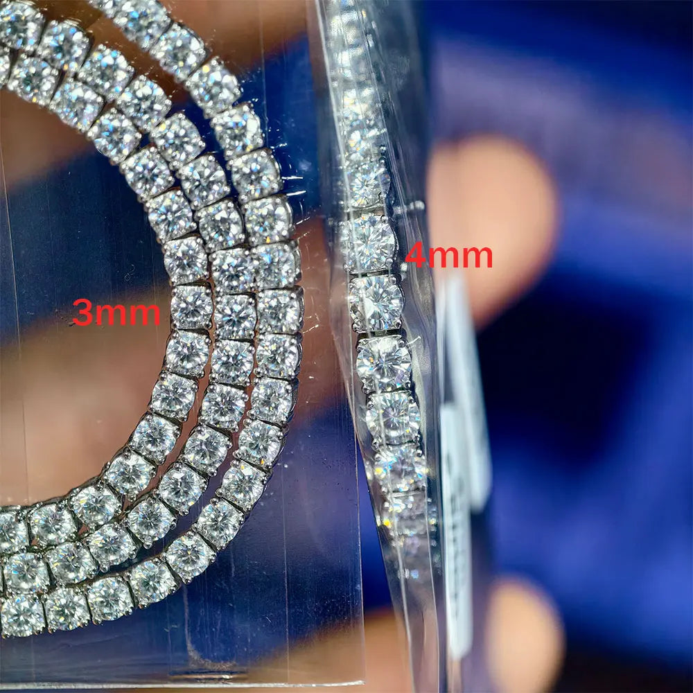 NUOYA Hip Hop Moissanite Tennis Necklace Ice Out VVS1 Diamond Chain Sparkling Jewelry Luxury Gifts for Men and Women