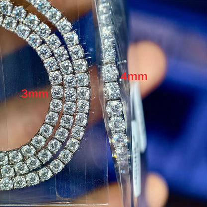 NUOYA Hip Hop Moissanite Tennis Necklace Ice Out VVS1 Diamond Chain Sparkling Jewelry Luxury Gifts for Men and Women
