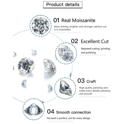 EWYA GRA Certified 1CT Marquise Cut Moissanite Pendant Necklace for Woman 925 Silver Fishing Line Water Drop Diamond Necklaces