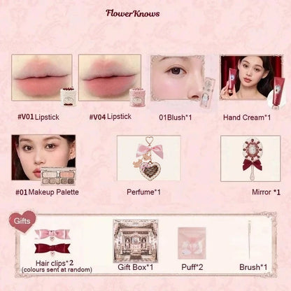 Flower Know Strawberry Cupid Box Collection Make Up Sets Cosmetics Full Set Palette Pressed Powder Blush Lipstick Mystery Box