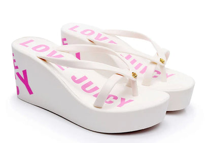 Women's Sandals Flip-Flops Summer Rubber Non-Slip Upper Slippers Wedge Fashion High Heel Beach Sandals for Women's slippers