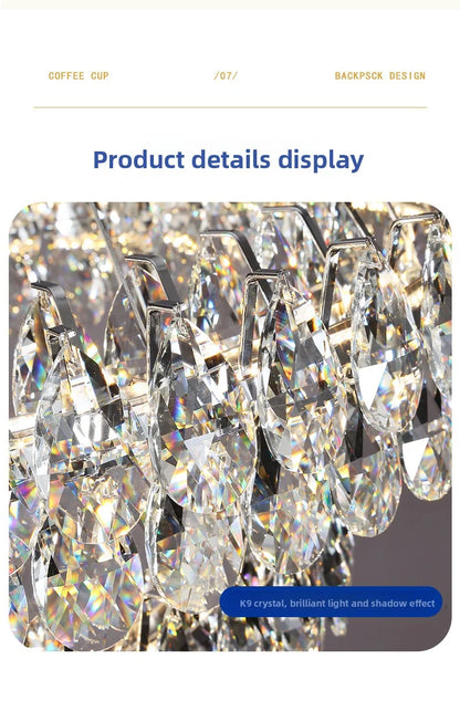 New Ceiling Lamp Villa Living Room Lamp - Multi-Story Void Floor-To-Ceiling French Light Luxury Minimalist Crystal Pendant Lamp