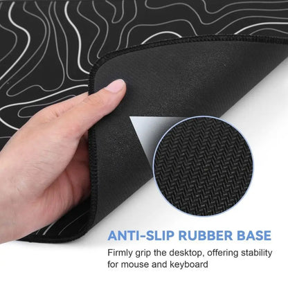 Professional Gaming Topographic Shape Gaming Mouse Pad Anti-Slip Wear-Resistant Keyboard Pad Office Keyboard Desk Mat Office Use