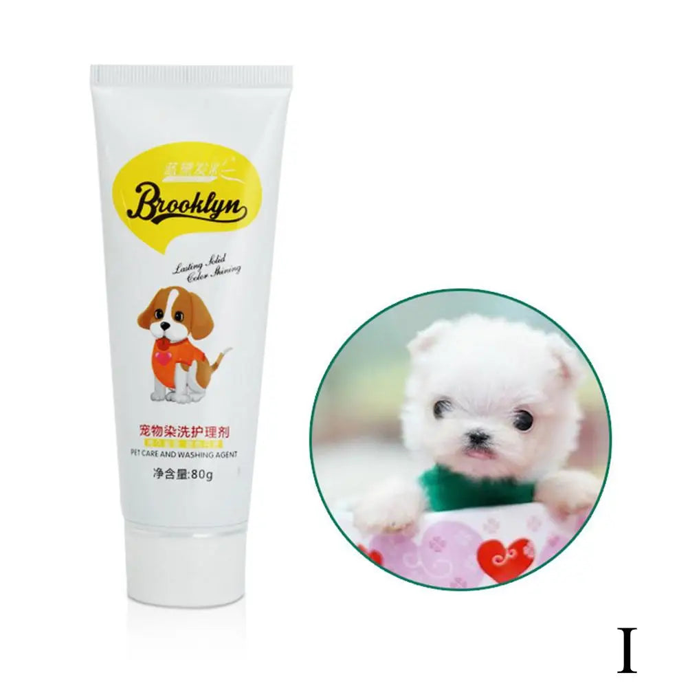 80g Pet Dog Animals Hair Bright Coloring Dyestuffs Hair Bright Safe Dyeing Pigment for Dogs Cats Safe Pet Accessories