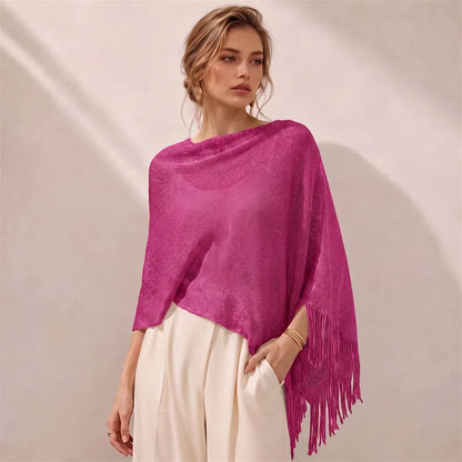 New 2026 Shawls Summer Beach Sexy Women Fashion Solid Color Smock Bikini Cover Up Loose Blouse Sunscreen Comfortable Poncho Hot