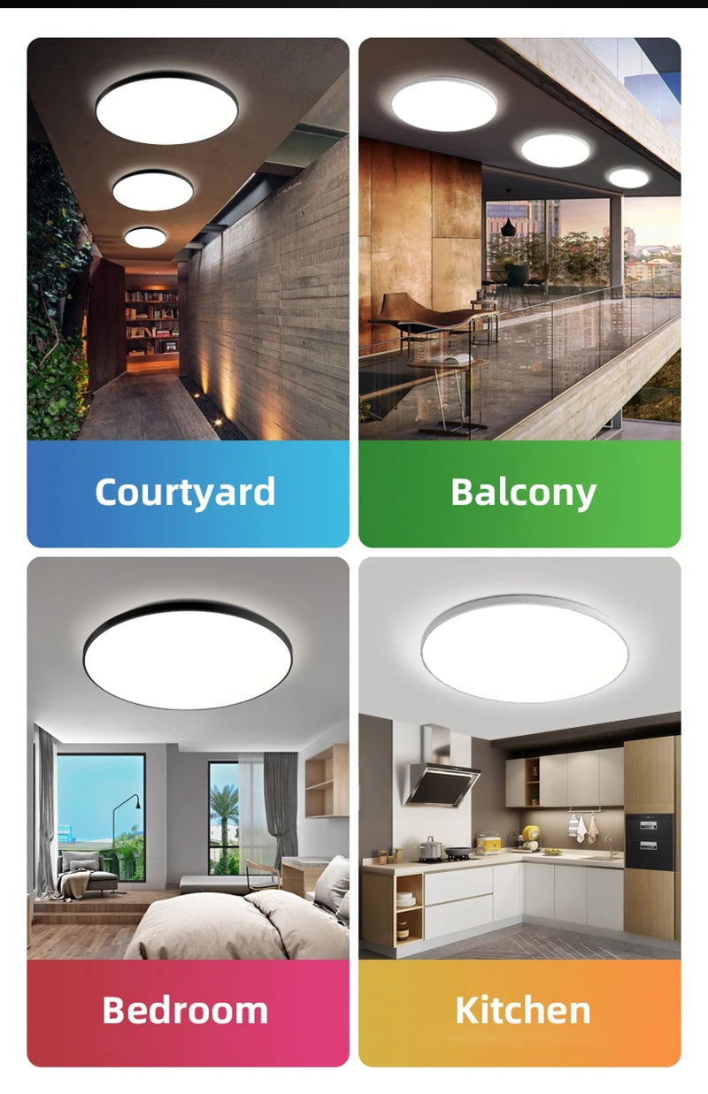 LED Ceiling Lamp 15W~50W Kitchen Light Fixture Bedroom Corridor Lustre Plat Led Lights Living Room Decor 220V Ceiling Chandelier