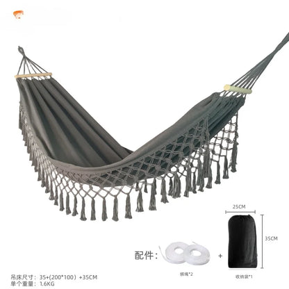 Hammock Outdoor Camping Leisure Canvas Thickened Swing Hammock Anti-rollover Perfect for Garden Patio Backyard