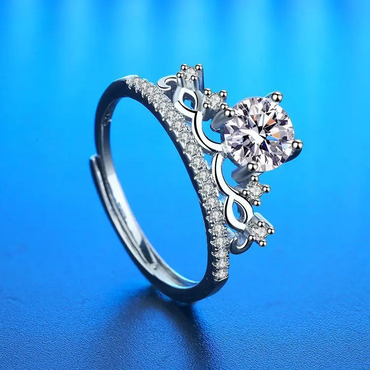 925 Sterling Silver Ring Heart AAA Zircon Open adjustable Engagement For Women Wedding Fashion Jewelry Party Gifts