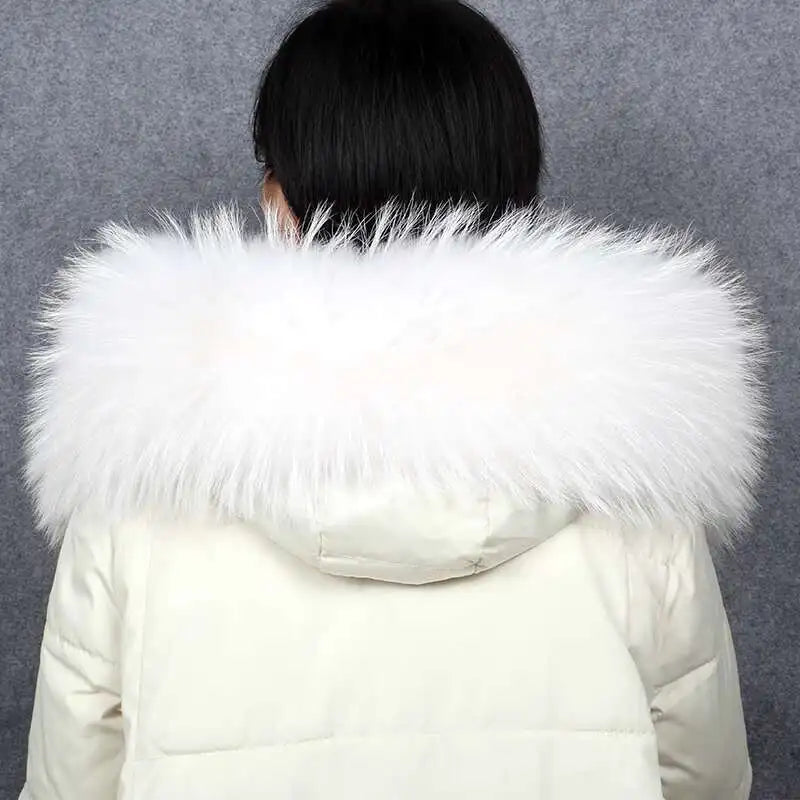 2025 Winter Raccoon Fur Collar Women Men Luxury Natural Fur Hood Trim Decors For Coat Jacket  Genuine Real Fur Shawls Scarves