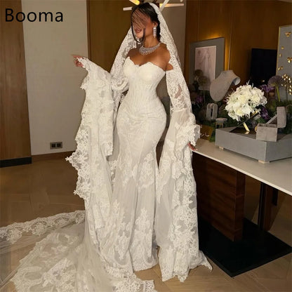 Booma Mermaid  Off The Shoulder Lace Elegant Wedding Dresses Lace Appliques Brides Gown Custom Made 2025