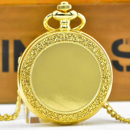 Retro Charm Neutral Fashion Textuable Quartz Pocket Watch Steampunk Men's and Women's Necklace Pendant Gift