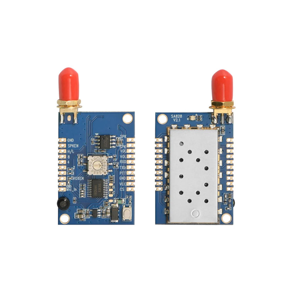 2pcs/lot 3km 1W High-integrated VHF | UHF Frequency Band Embedded WALKIE TALKIE Modules SA828 + Antennas