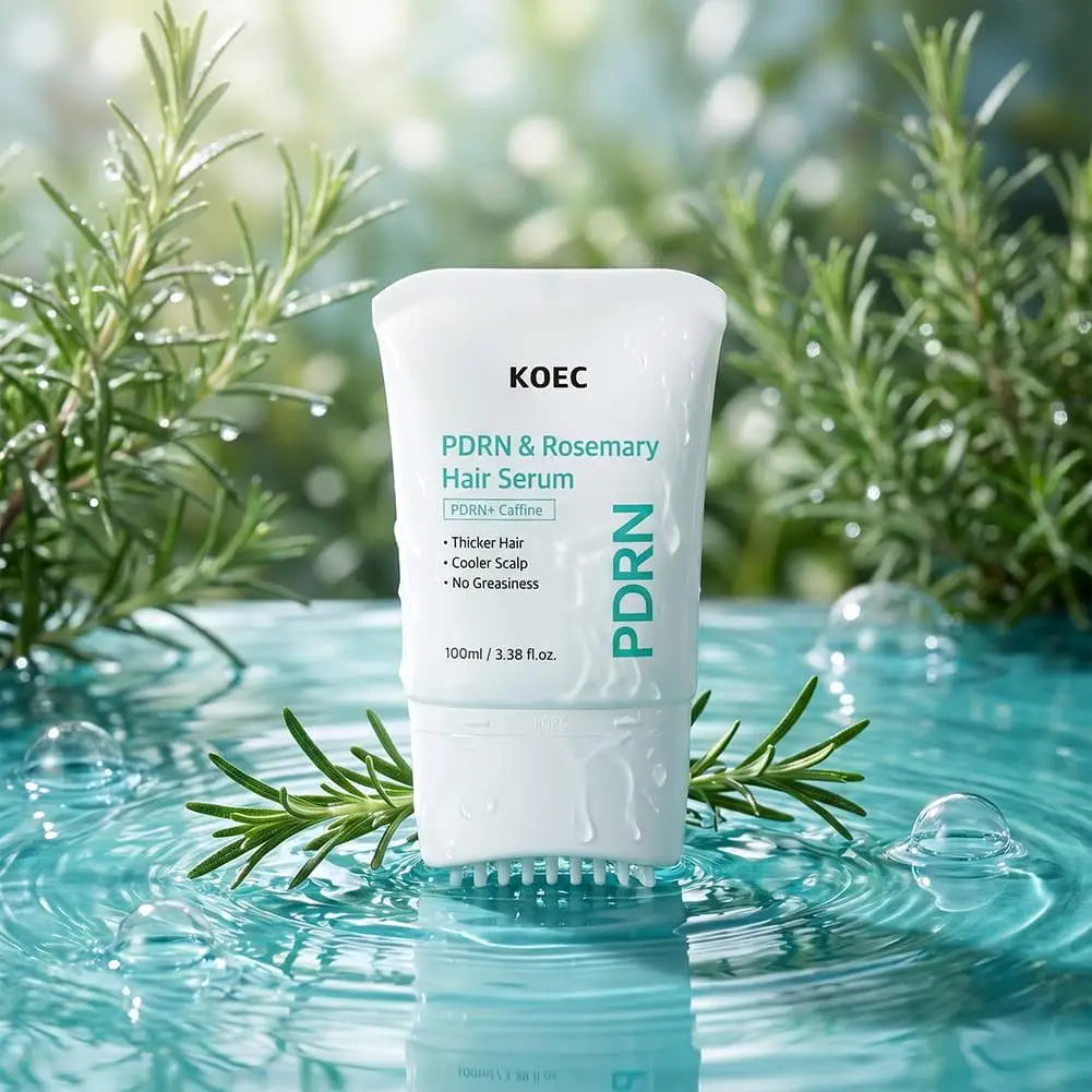 Scalp Massage Serum with Silicone Applicator Anti Hair Loss Care Lotion PDRN Rosemary Tea Tree Oil Refreshing Hair Root Essence
