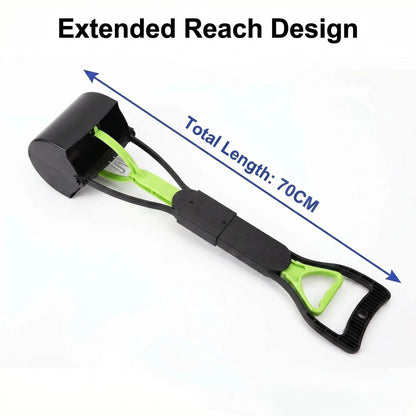 70cm Folding Pet Poop Scooper with Extended Handle for Walking Big Dogs Ideal Senior Dog Poop Scooper