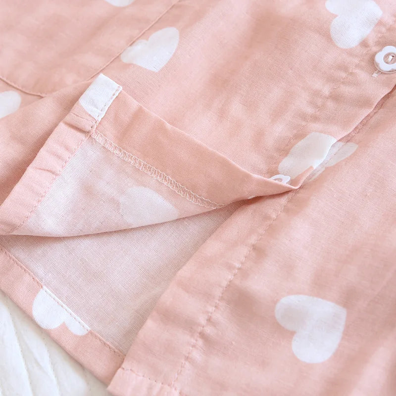 Pure cotton gauze Thin Japanese kimono Nursing pajamas Pregnant women's home clothing