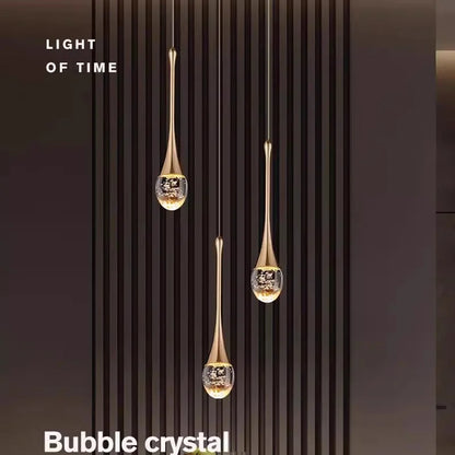 LED Pendant Lights Indoor Lighting Hanging Lamp Water Drop Bubble Crystall Bedroom Dining Room Decoration Pendente iluminação