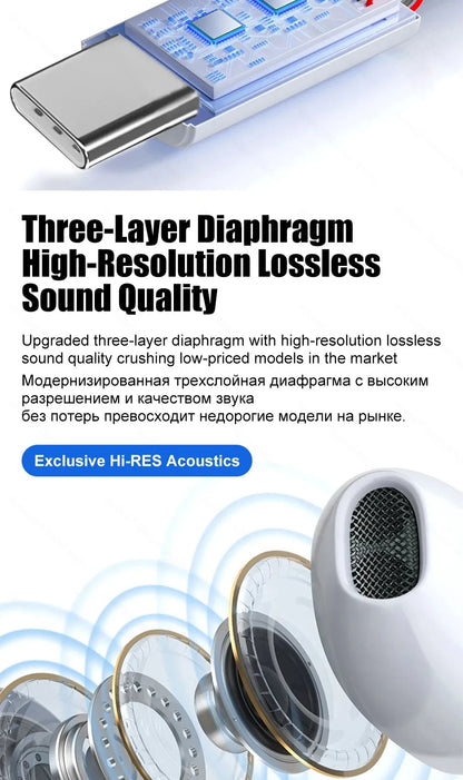 Original Headphones For iPhone 15 14 11 12 13 Pro Max Earphones XR X XS 8 Plus Bluetooth Wired Earbuds Headset Accessories
