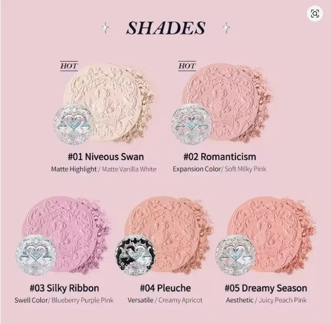 Flower Knowledge Swan Ballet Eyeshadow Lip Glaze Angel Lipstick Midsummer Night Blush Grooming Plate Set