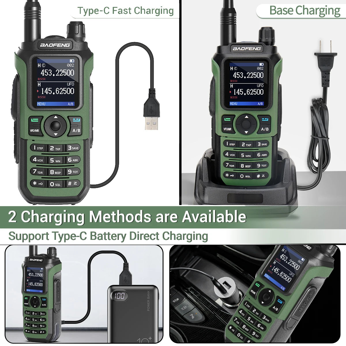 Baofeng UV-21 PRO Walkie Talkie V2 Long Range Multi-band Portable Ham Two Way Radio Wireless Copy Frequency Type-C For Hunting