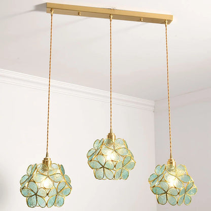 Modern Glass Pendant Lights for Restaurant Cafe Decoration Hanging Lamp Ceiling Chandeliers Nordic Flower Lighting Hotel Decor