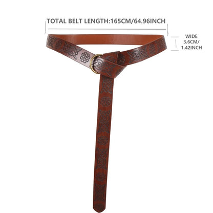 Medieval Waist Bag Retro PU Leather Elf Leaf Copper Coin Waist Bag Belt Accessories Renaissance Dress Belt Waist Bag Props