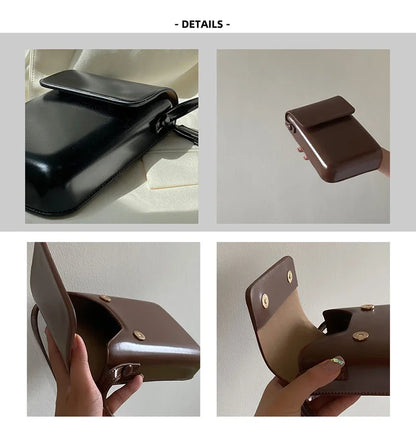 2024 Flap Crossbody Bags Women Mini PU Leather Shoulder Purses and Handbags for Girls Ladies Phone Simple Solid Bag