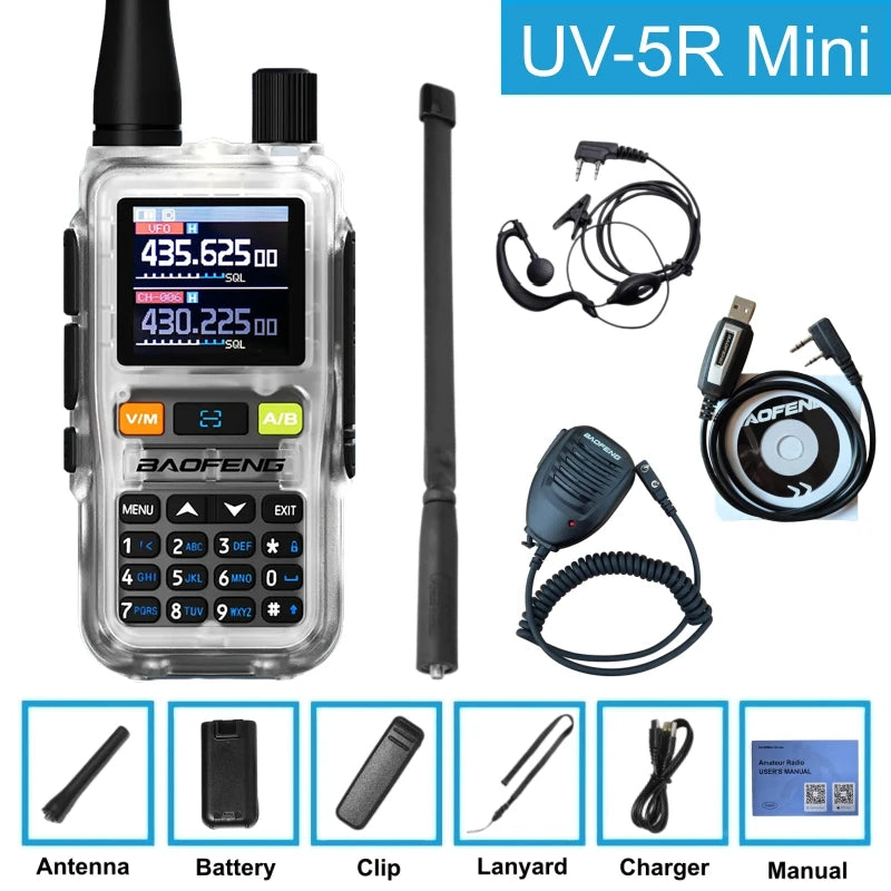 Baofeng Uv-5R Mini 5W /1pcs Walkie Talkie Long Range Smartphone Programming