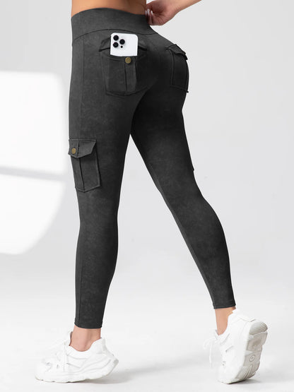 Pockets Gym Leggings Women High Waist Fashion Fitness Pants Skinny Stretch Outdoors Comfortable Sport  Leggings