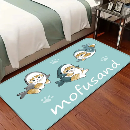 Funny Cat M-Mofusand  Floor Mat Bathroom Mat Kids Room Bedroom Decoration Anti-Slip Doormat Living Room Bedside Area Rugs