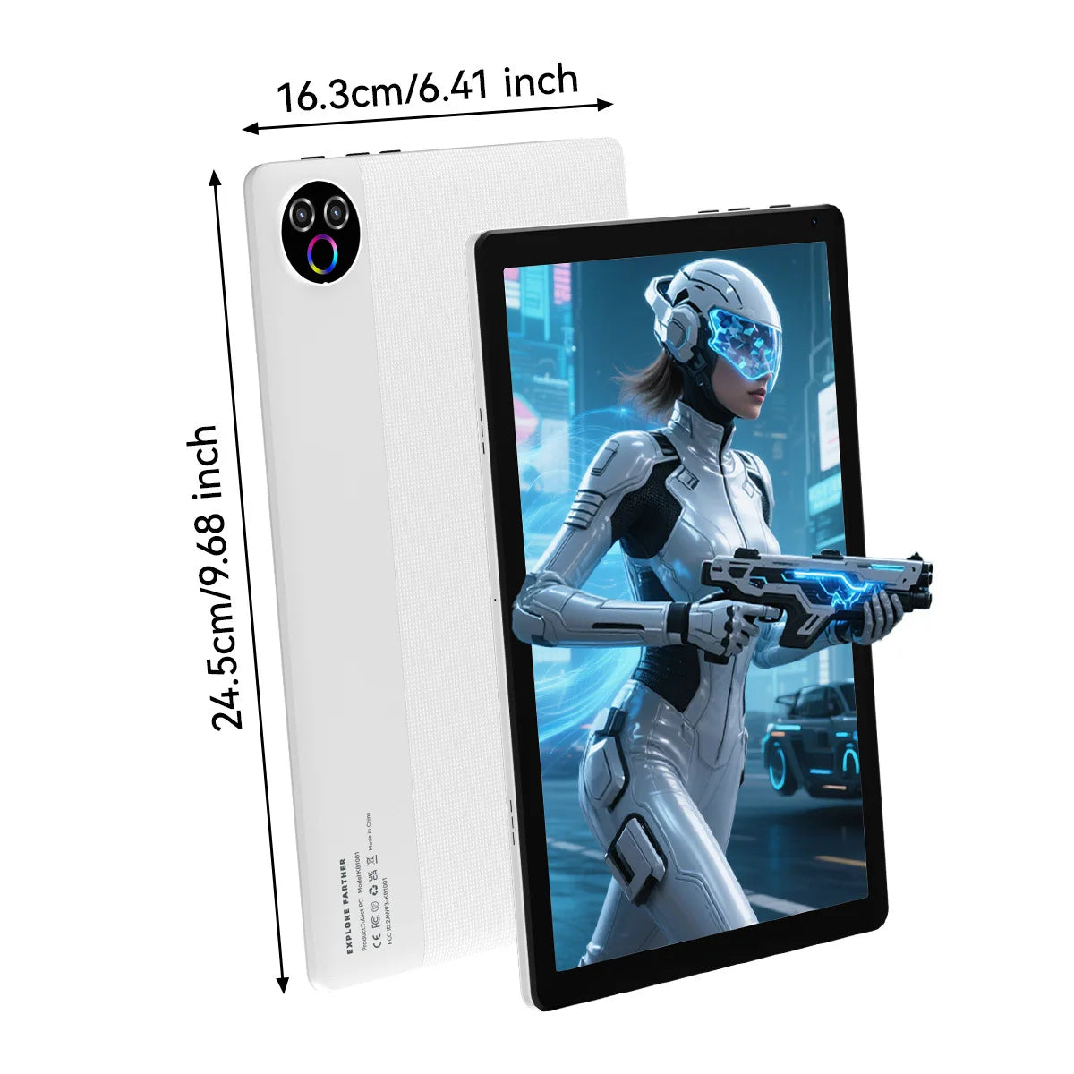 URAO 10 Inch Android 15 OS GMS Certified Tablets 1.8GHz 20GB RAM 64GB ROM 1TB Expandable HD IPS Touch Screen Dual Camera PC PAD