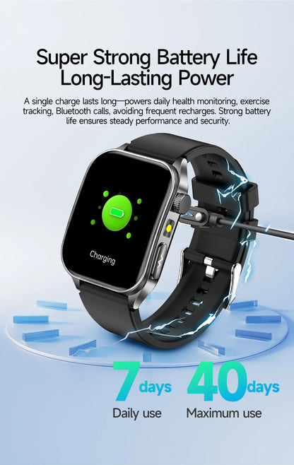 2026 New Health Smart Watch Laser Therapy Reduce Three Highs Blood Oxygen Pressure Uric Acid Blood Lipid ECG Smartwatch For Man