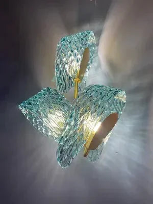 Modern Blue Glass Led Pendant Lamp Copper Designer Hanging Chandeliers for Living Room Bar Bedroom Suspension lustre Lights