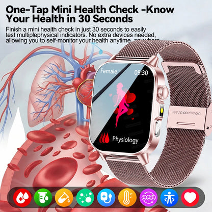 New Precise Health Care Smart Watch ECG+HRV Uric Acid Blood Lipids Emotional Perception Bluetooth Call Smartwatchs For Men Women