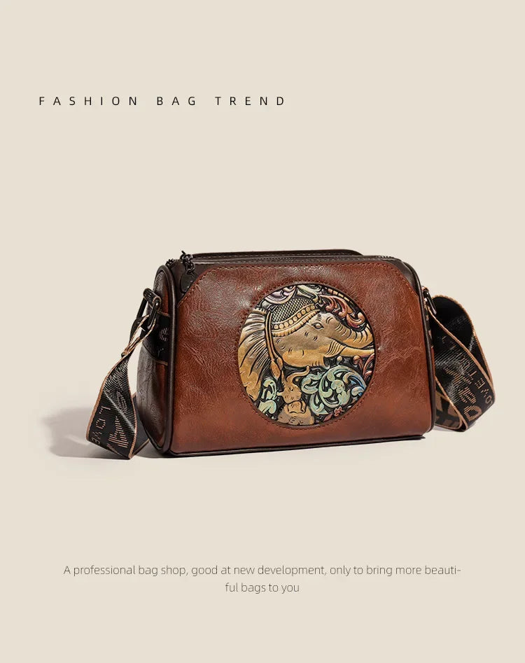 Women Crossbody Bag for Women Elephant Bags Fashion Print High Quality Leather Shoulder Bag Messenger Bags Sac a Main