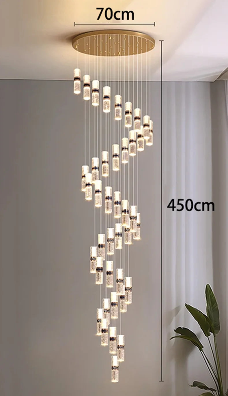 Modern home decoration crystal chandelier, stair Pendant lamp, living room Pendant lights, interior lighting
