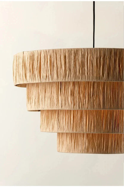 Golden Editions Designer Chandelier woven Rattan Straw Pendant Lights large Rattan lighting suspension wabi sabi Restaurant lamp