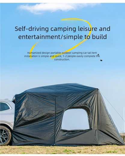 Universal SUV Camping Tent with Spacious Awning Waterproof Car Tent Easy Setup for Backpacking Traveling Outdoors Car Tail Tent