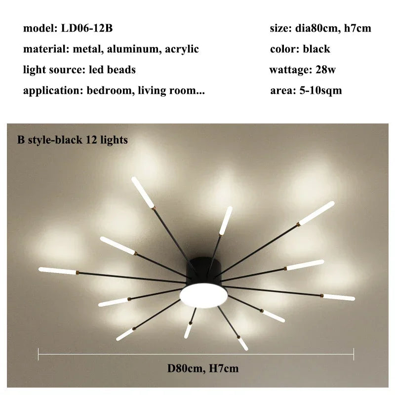 Modern Firework s Led Ceiling Lamp Creativity Living Dining Room Ceiling Chandelier Home Lighting Bedroom Light Luster Luminaire