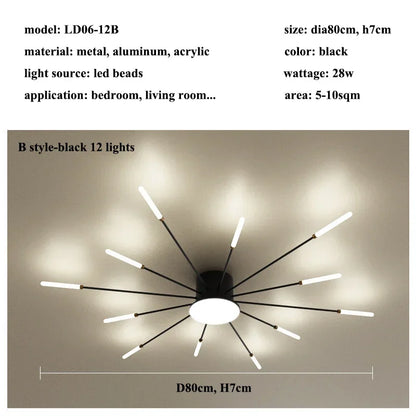 Modern Firework s Led Ceiling Lamp Creativity Living Dining Room Ceiling Chandelier Home Lighting Bedroom Light Luster Luminaire