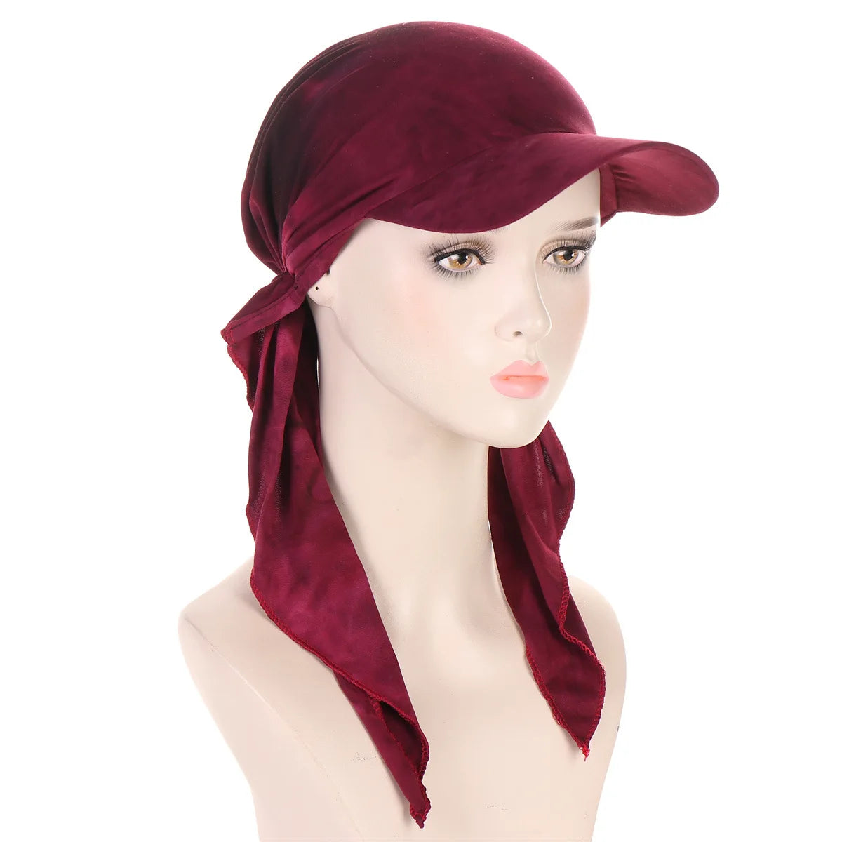 Trendy Print Muslim Hijab Caps With Brim Women Baseball Cap Wrap Head Ramadan Ladies Fashion Headwear Turban Bonnet